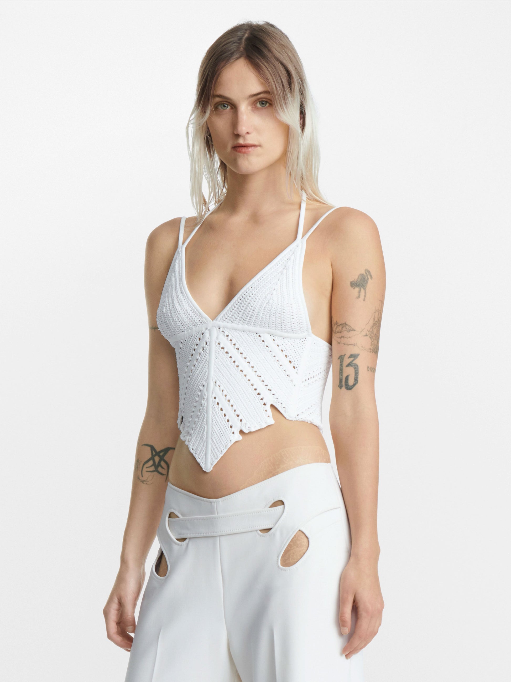 LEAF CROCHET CORSET TOP