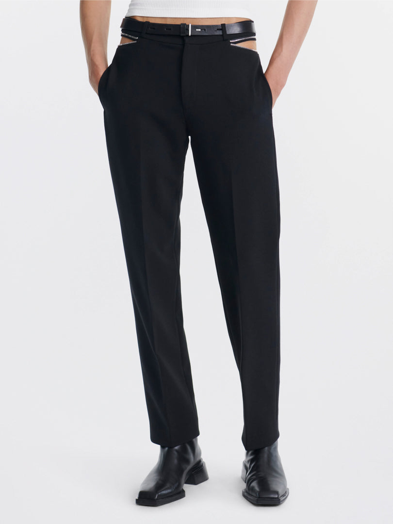 SLIM ZIP WAIST PANT