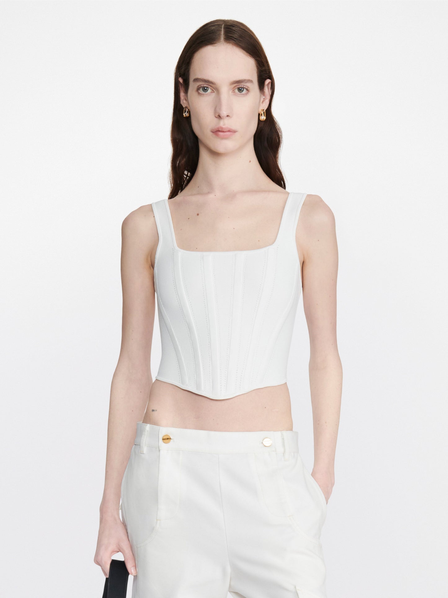POINTELLE CORSET LS TOP