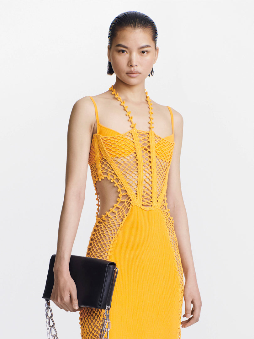 CORAL CROCHET DRESS