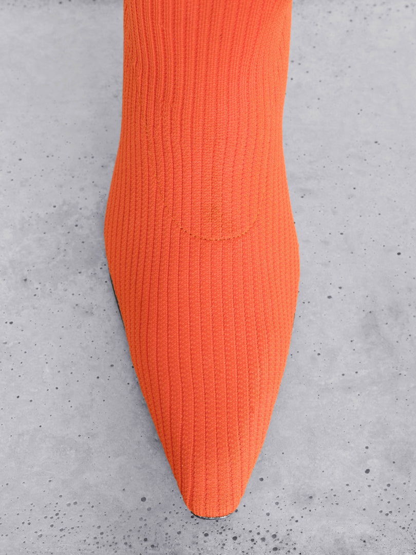 POINT TOE KNIT THIGH HIGH HEEL