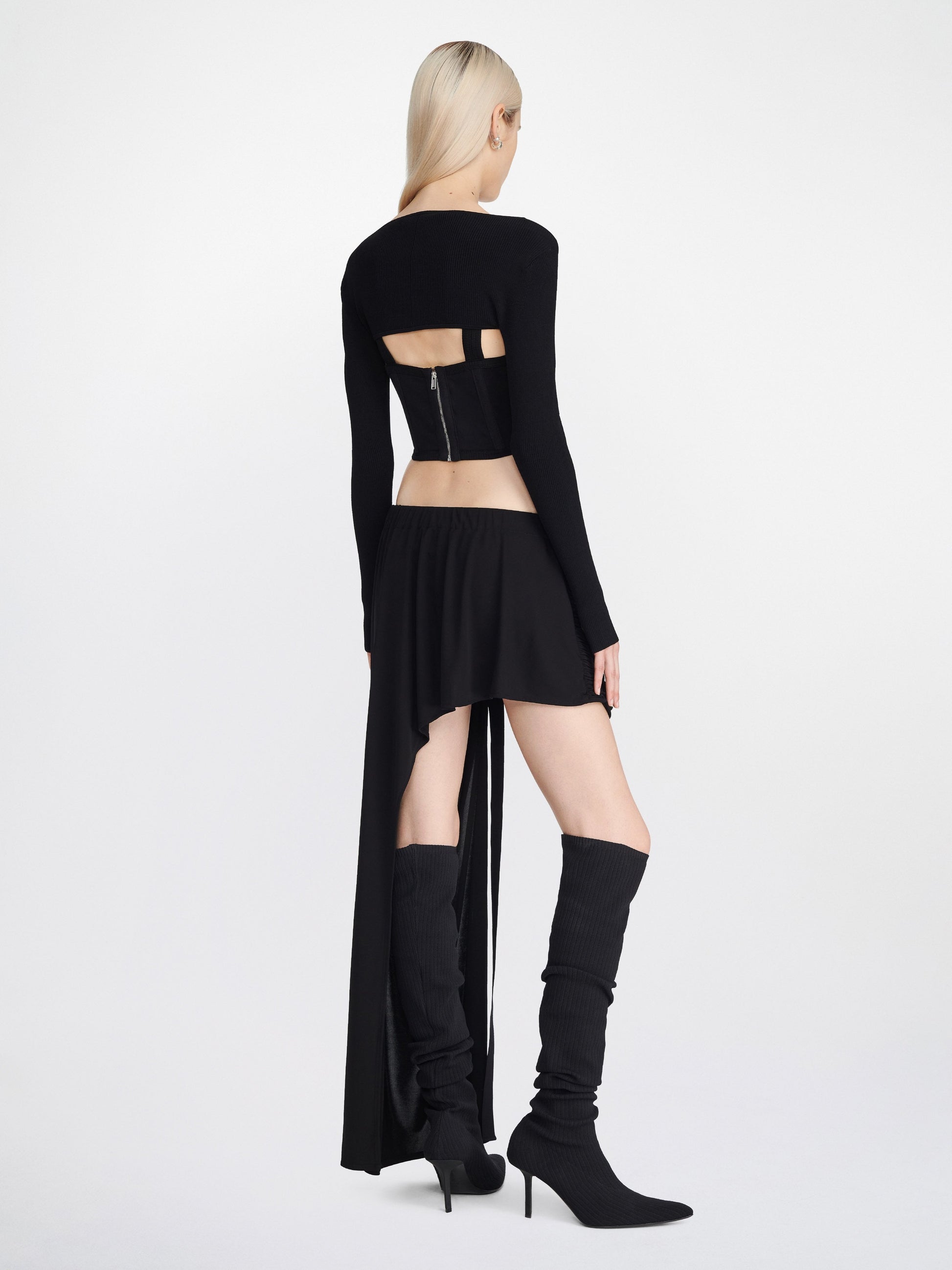 SAFETY SLIDER GATHERED MINI SKIRT