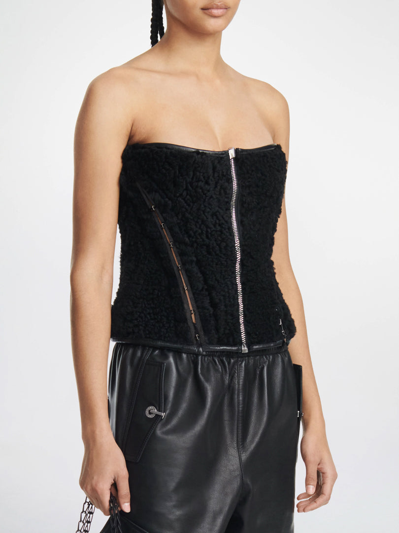 REVERSIBLE SHEARLING CORSET