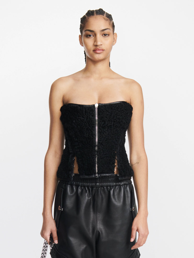 REVERSIBLE SHEARLING CORSET