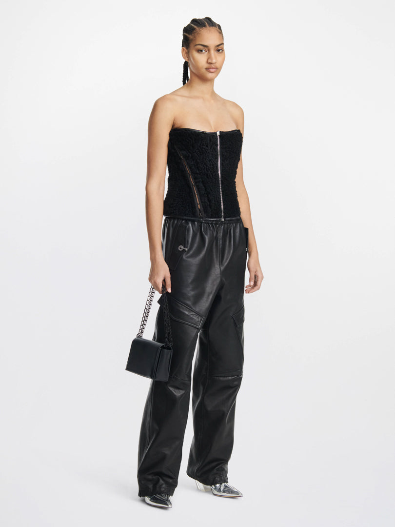 REVERSIBLE SHEARLING CORSET