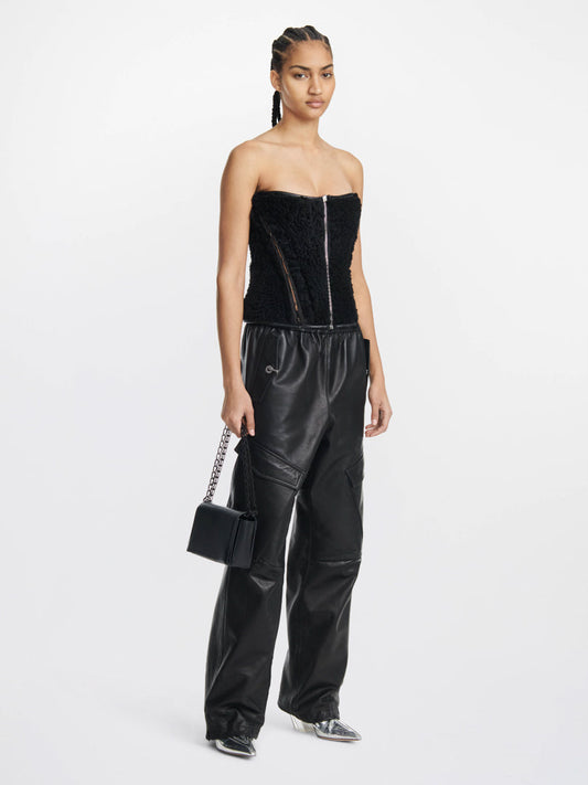 REVERSIBLE SHEARLING CORSET