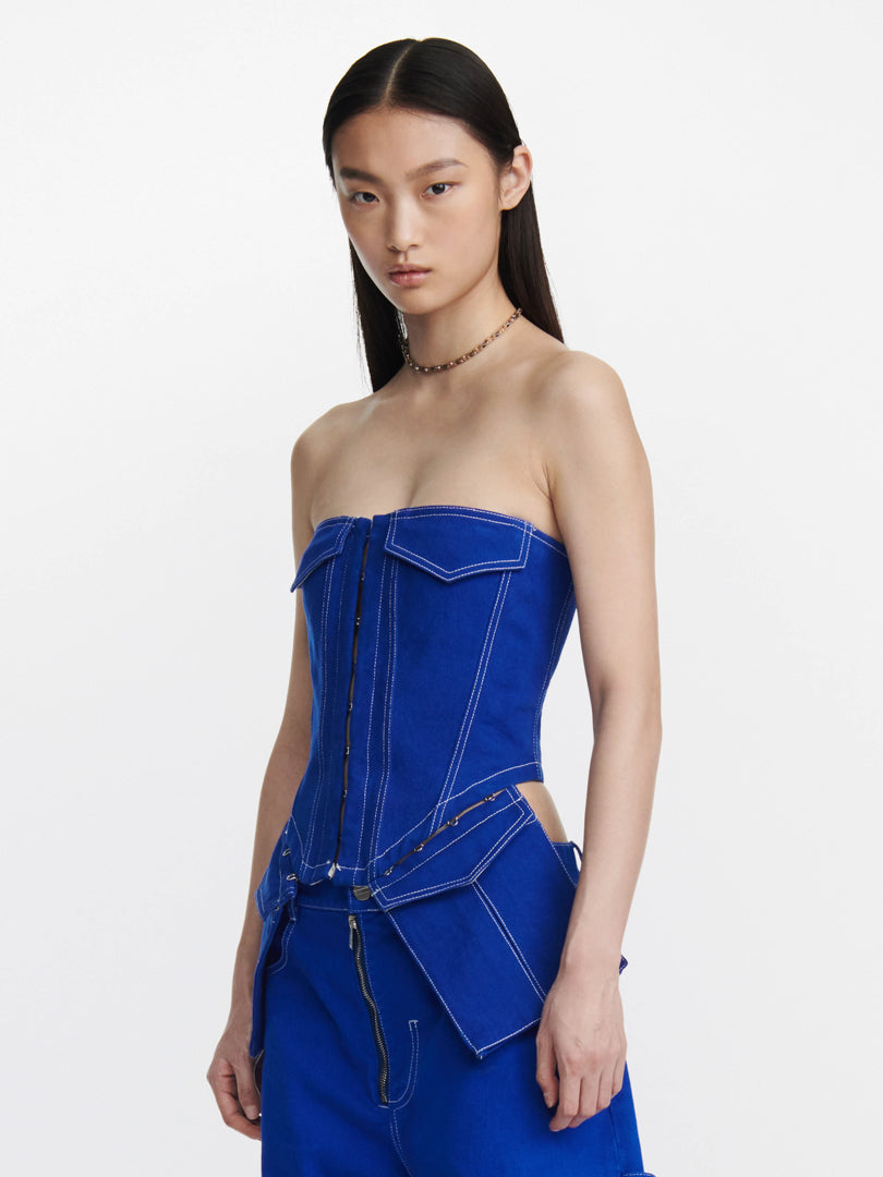 DENIM POCKET CORSET