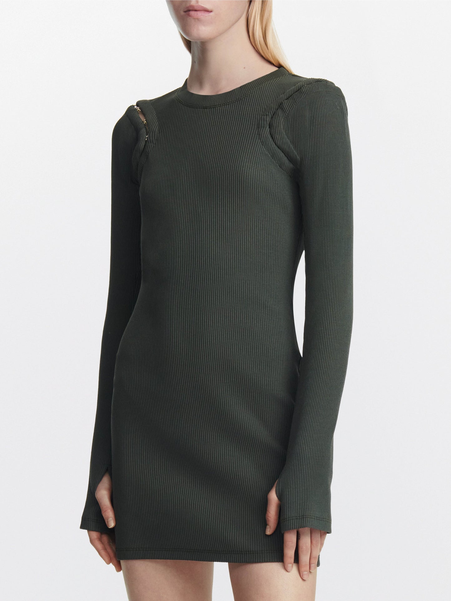 HOOK & EYE RIB MINI DRESS