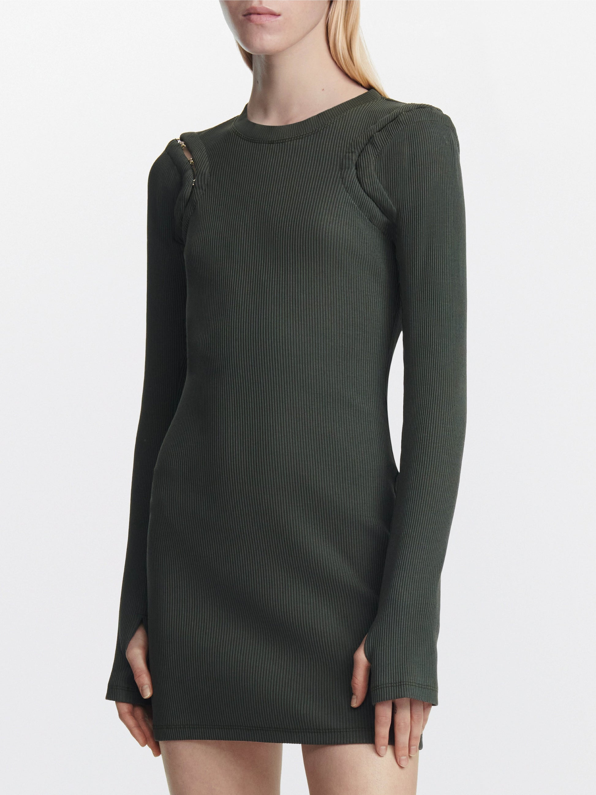 HOOK & EYE RIB MINI DRESS