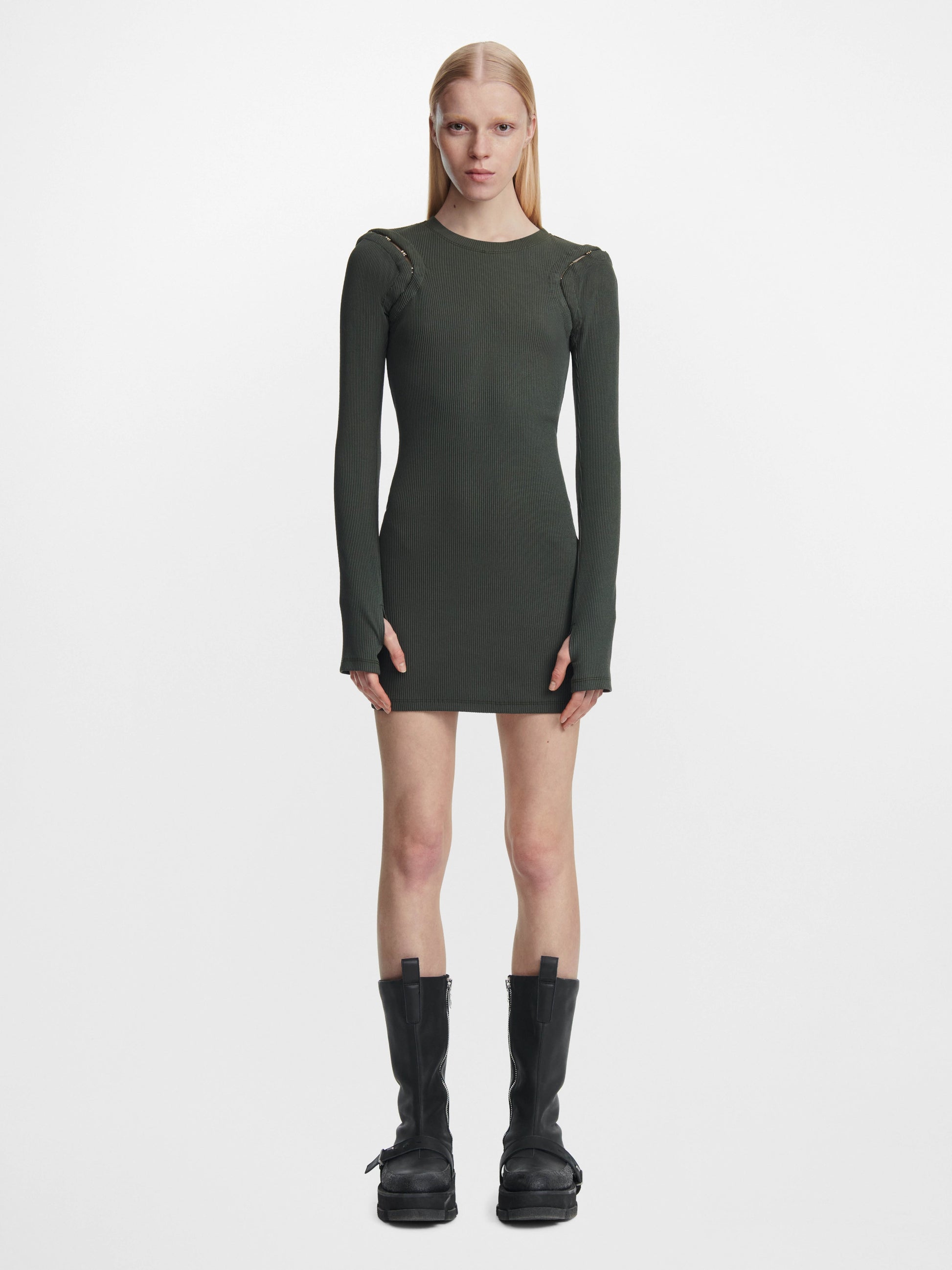 HOOK & EYE RIB MINI DRESS