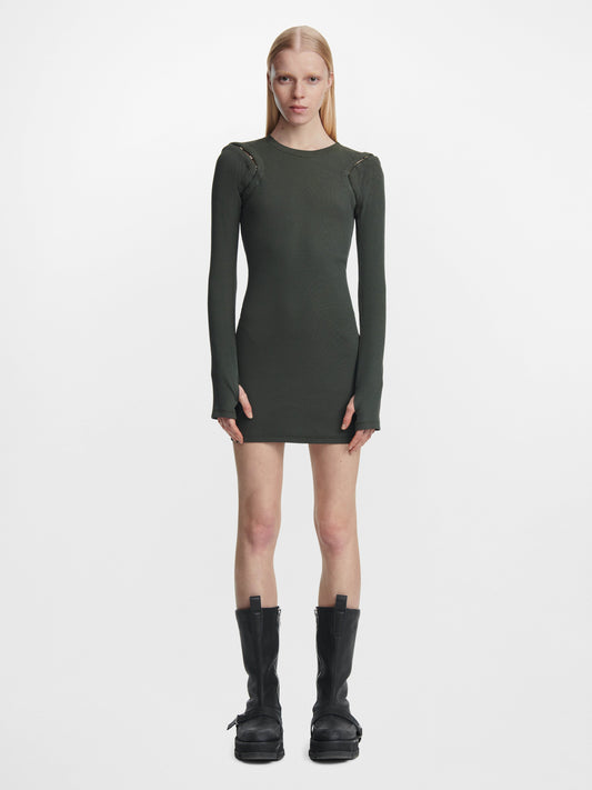 HOOK & EYE RIB MINI DRESS