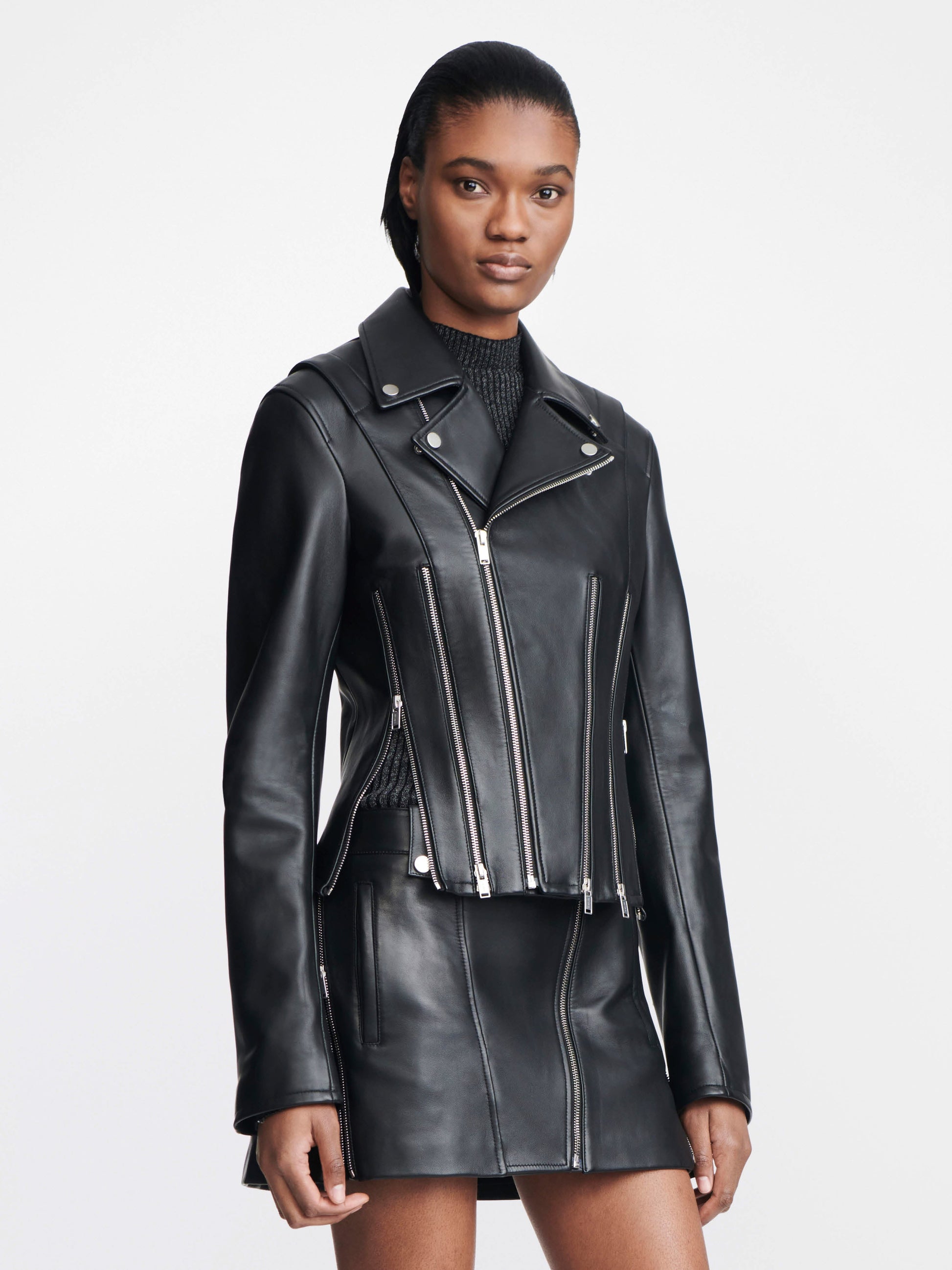 CORSET ZIP BIKER JACKET