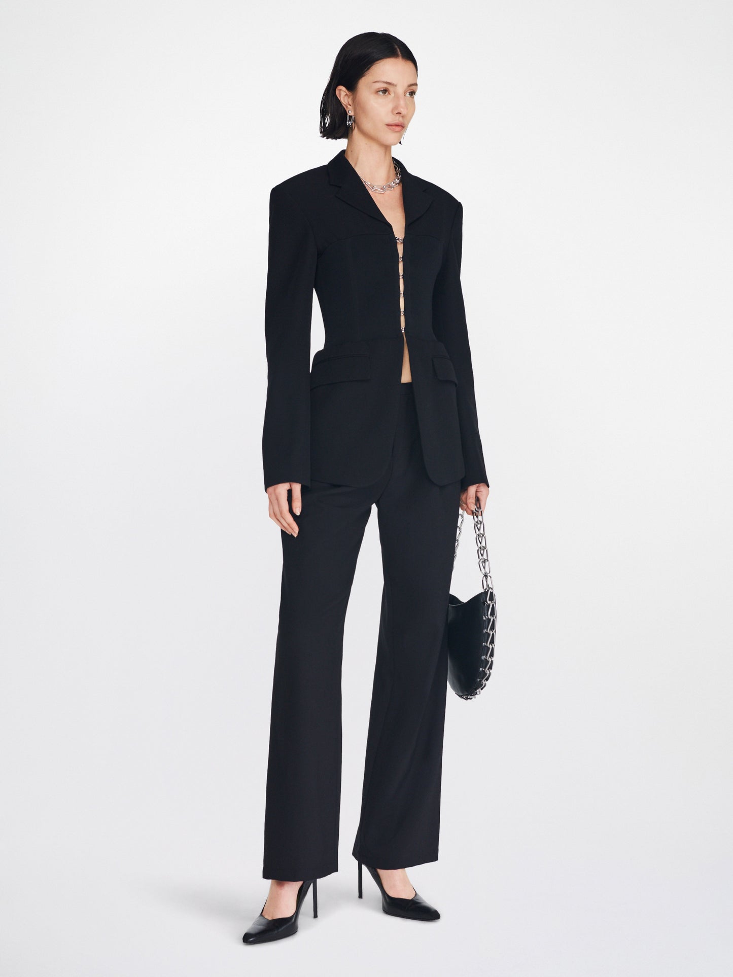 DION LEE Corset Tube Blazer Black