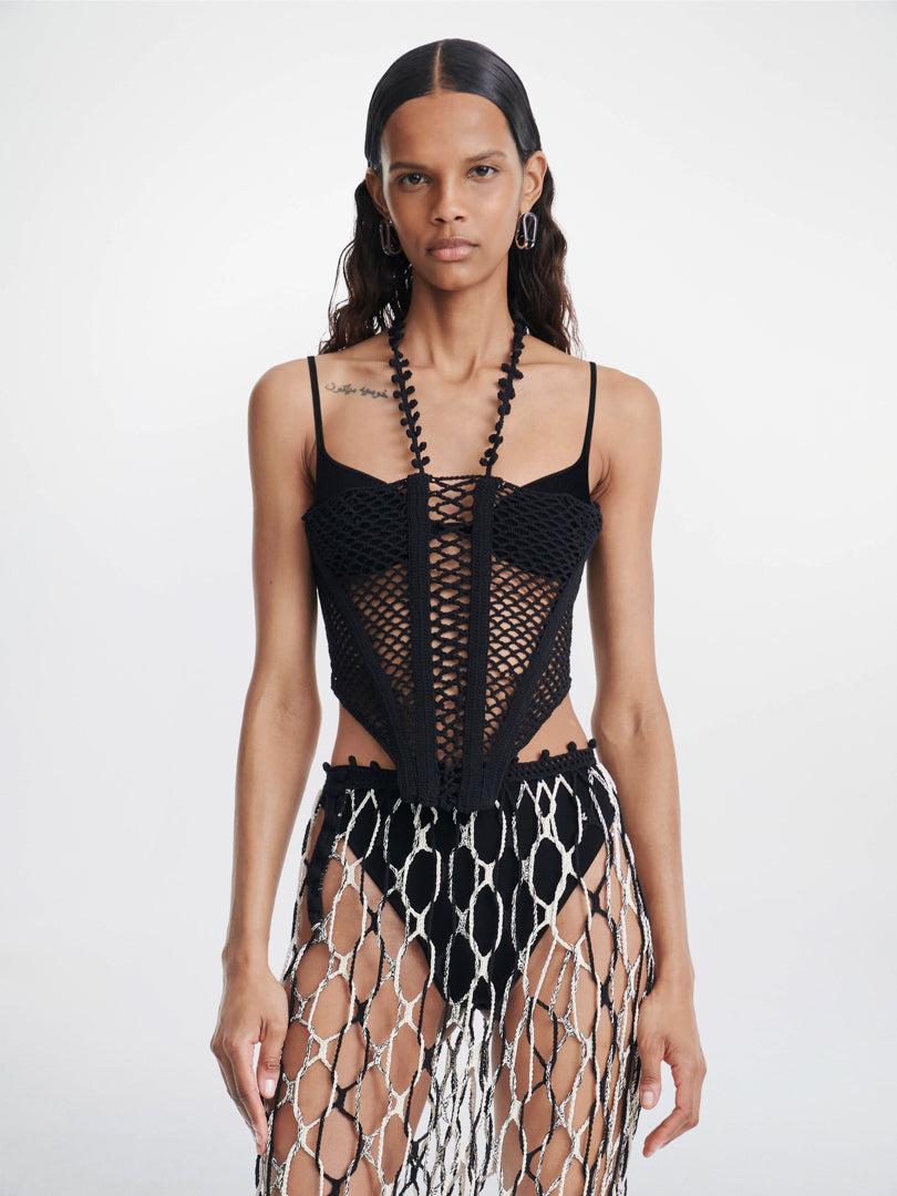 CORAL CROCHET CORSET