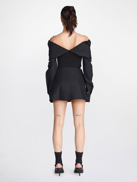 DION LEE | Hook Tube Shirt Dress | Black