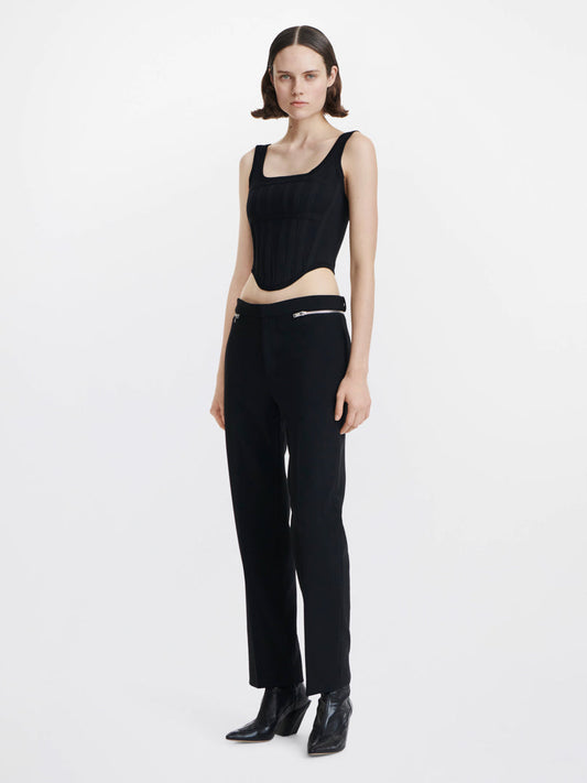 SLIM ZIP WAIST PANT