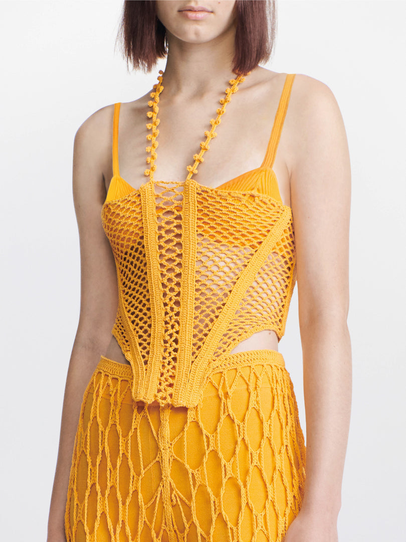 CORAL CROCHET CORSET