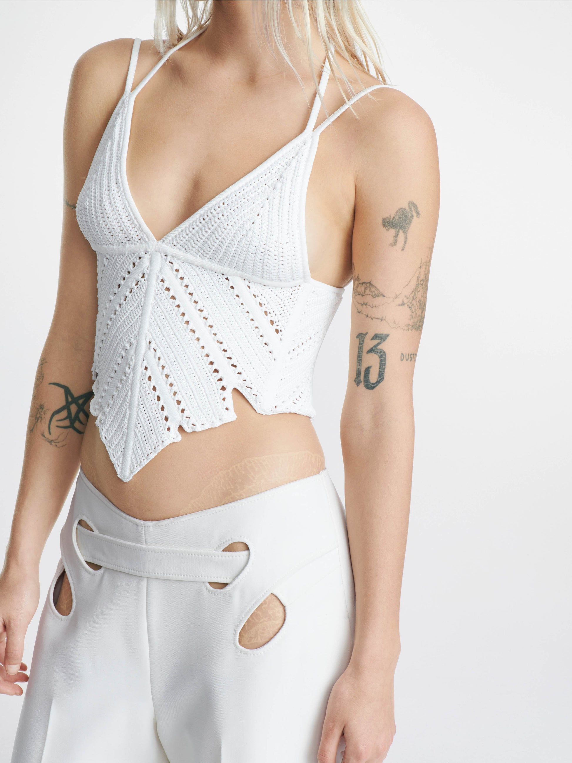 LEAF CROCHET CORSET TOP